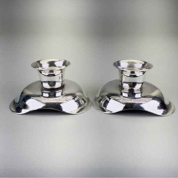 Vintage Danish MCM Silver Plated Selandia Denmark Candle Holders - Picture 6 of 8